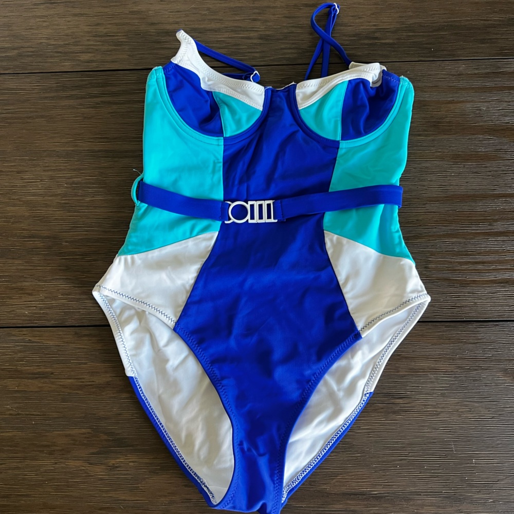 SOLID & STRIPED Blue One Piece Swimsuit